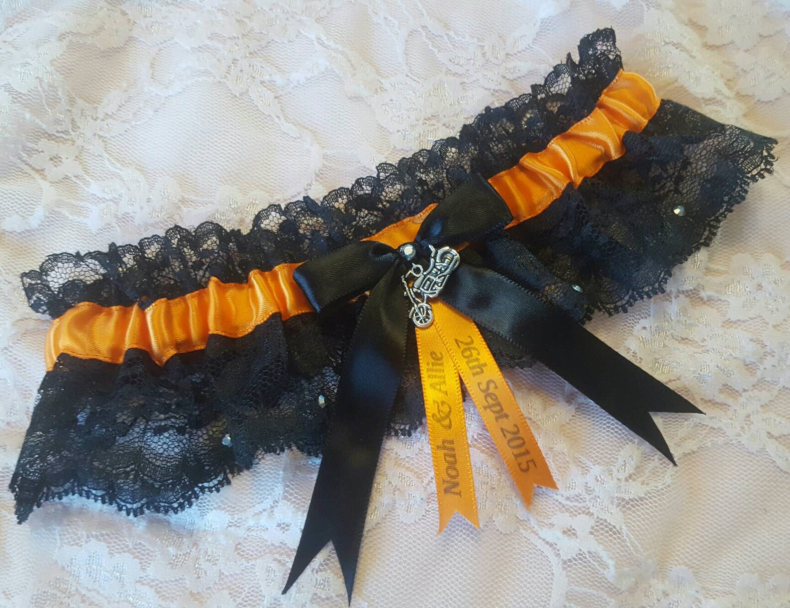 Harley Davidson Inspired Biker Wedding Garter Belt W/ Black Etsy