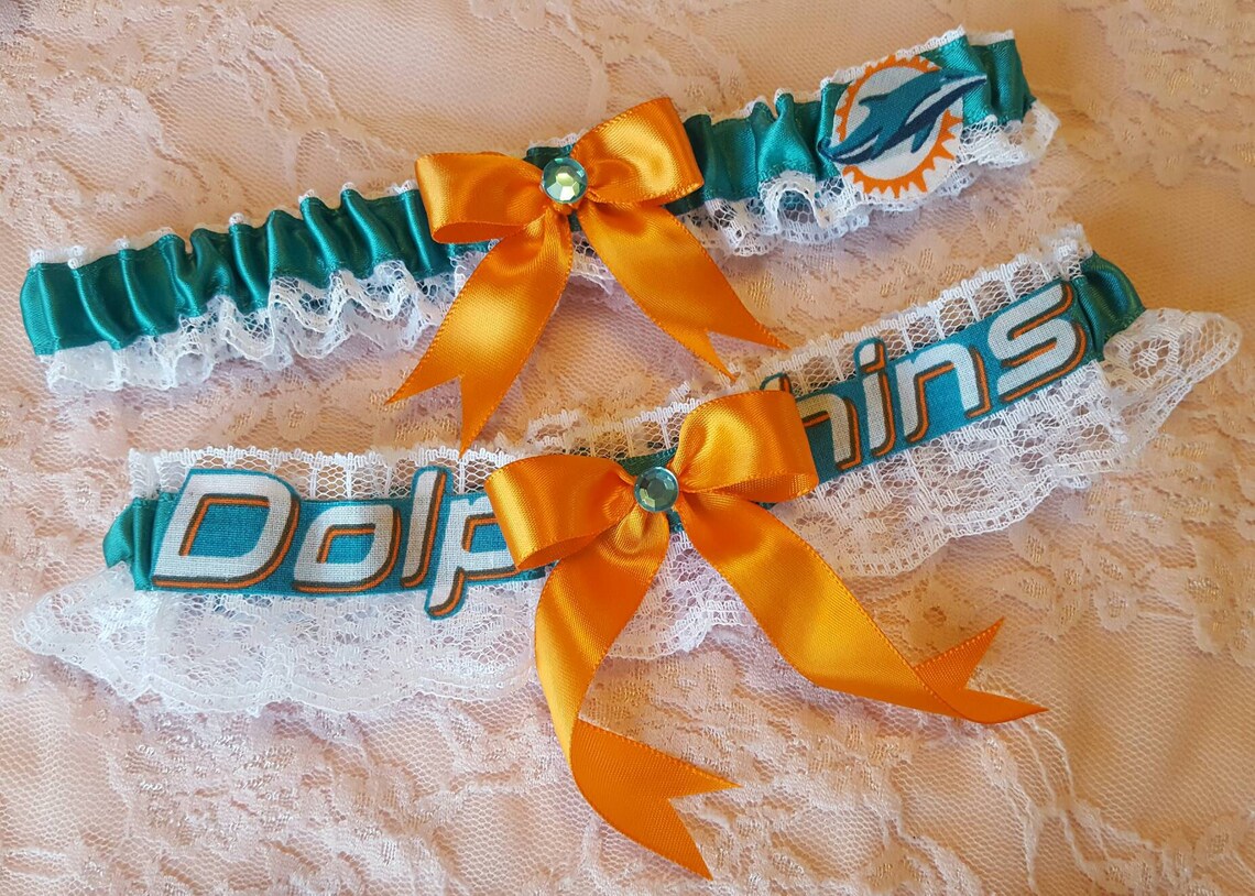 Miami Dolphins Football Inspired Wedding Bridal Garter Belt Etsy