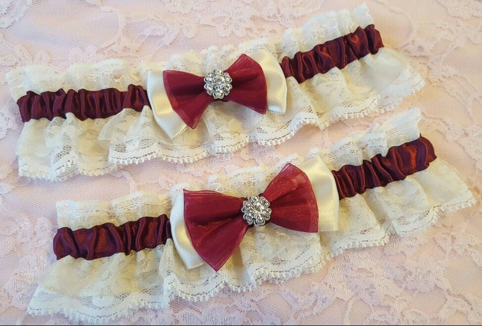 maroon garter belt Plus Size High Elastic Thigh Garter Belts-Black丨Moon Wood main image 1