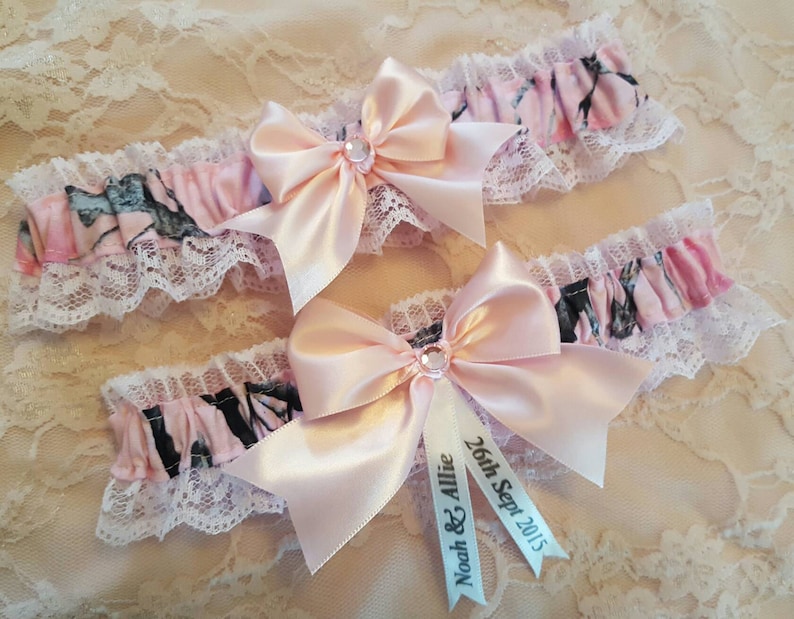 Pink Camo Camouflage Wedding Garter Belt or Set W/ Pink Lace Etsy