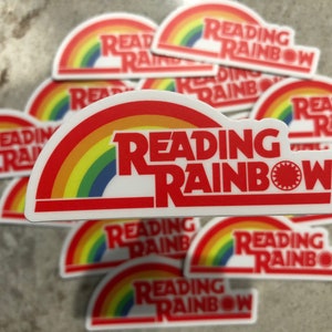 Reading Rainbow Die Cut Water Bottle Sticker Laptop Sticker