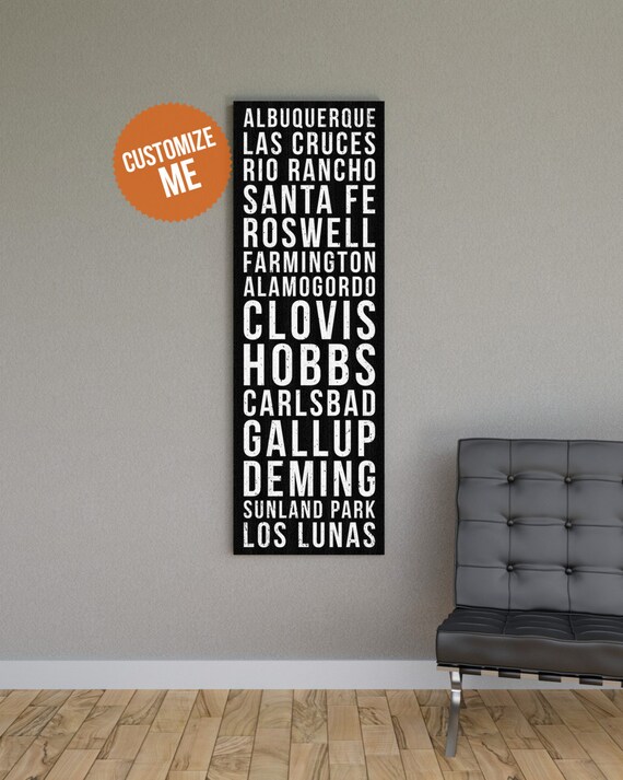 New Mexico Art Wall Decor Large Wall Art Subway Sign Etsy