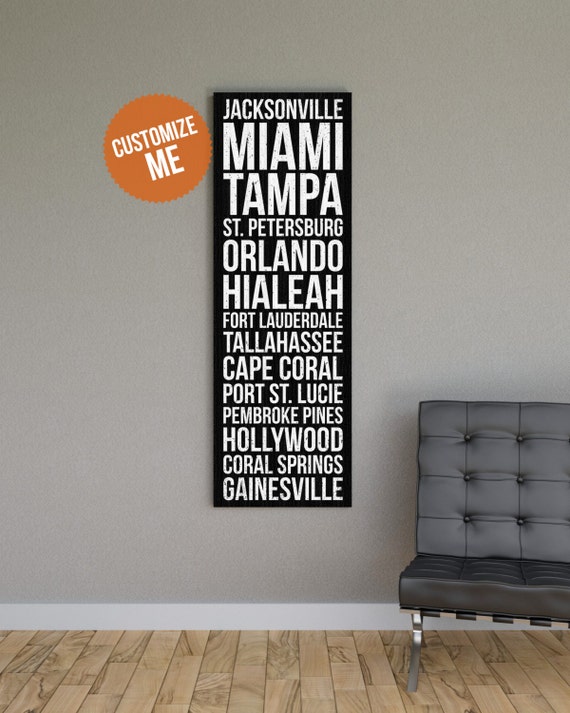 Florida Art Wall Decor Large Wall Art Subway Sign Wall Etsy