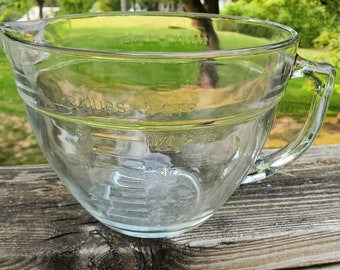 Vintage Anchor Hocking Clear Glass Mixing Batter Bowl Measuring 8 Cups 2  Qt.