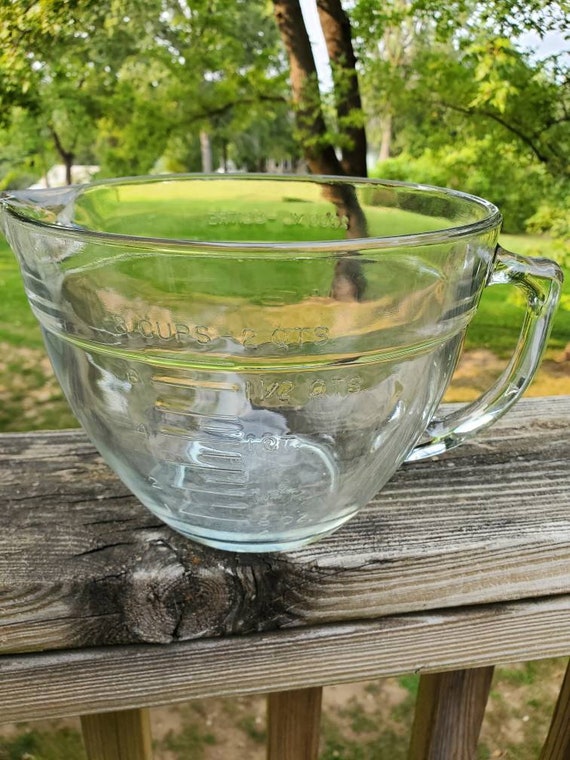 Fire King Measuring Cup Batter Bowl With Handle Clear Glass Etsy