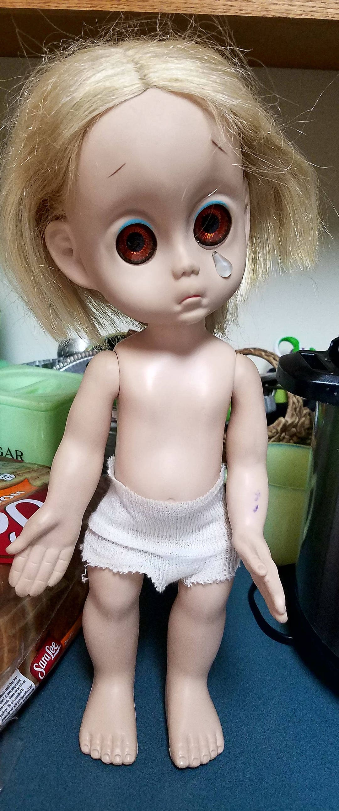 Tear 1965 Hasbro Doll Little Miss No Name, Hasbro, Big Eye Doll