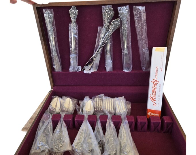 Normandy, Stainless Flatware, Silverware, Set for 6, Mid Century Modern