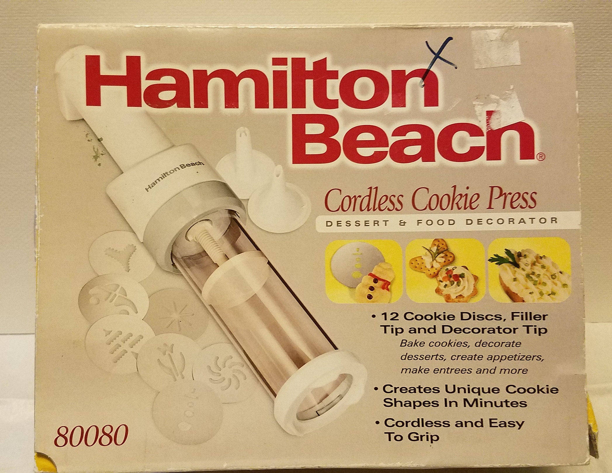 Hamilton Beach Cordless Cookie Press Battery Operated 