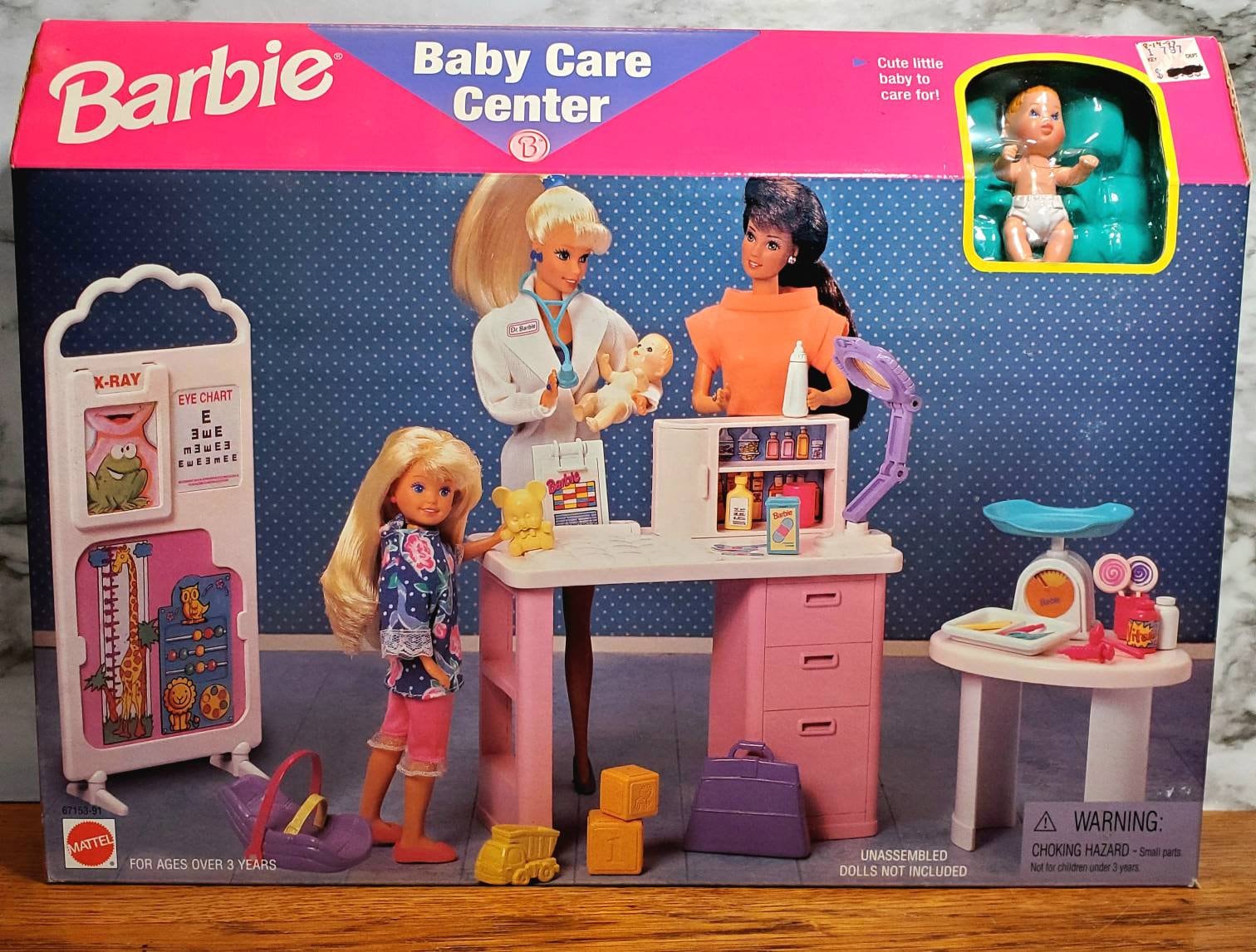 1996 Barbie Baby Care Set Superstar Fashion Doll Dollhouse