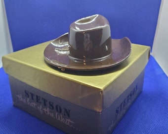 1950s Stetson Hatbox, Miniature, Gift box, Not a, salesman sample, Cowboy Hat, Advertising collectible, present for him, Man Cave Decor, old