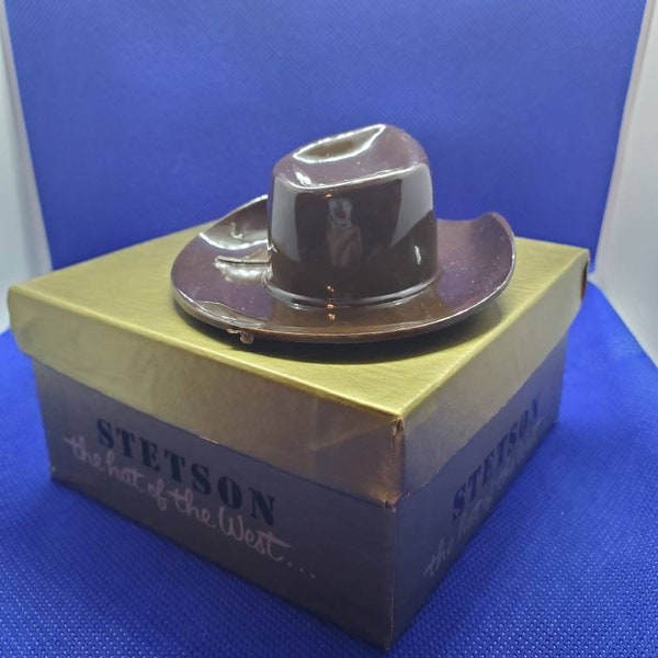 1950s Stetson Hatbox, Miniature, Gift box, Not a, salesman sample, Cowboy Hat, Advertising collectible, present for him, Man Cave Decor, old