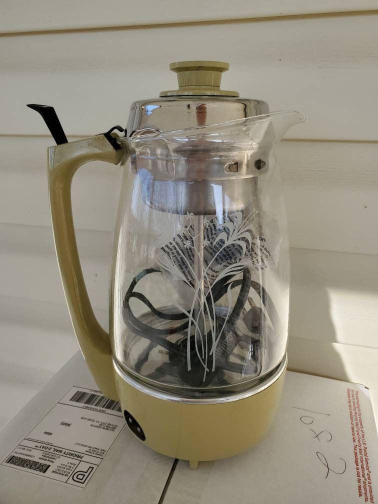 Vintage Maxwell House Promotional 6-Cup Corning Glass Percolator Coffee Pot