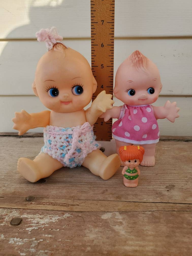 Old Bisque doll Betty Boop, Kewpie, Flapper antique doll, big eye doll,  Dollhouse size, All bisque, made in Japan, Christmas gift for mom