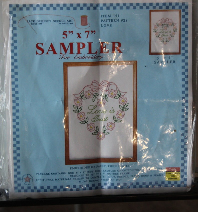 Jack Dempsey Needle Arts 5 X 7 Sampler for Etsy