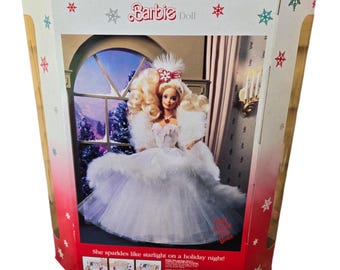 1989 Happy Holidays Barbie Complete With Stand Near Mint Condition 80s Mattel Etsy Canada