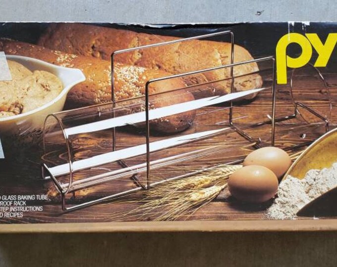 Vintage Pyrex Bake A Roundbread Dough Glass Baking Tube & Chrome