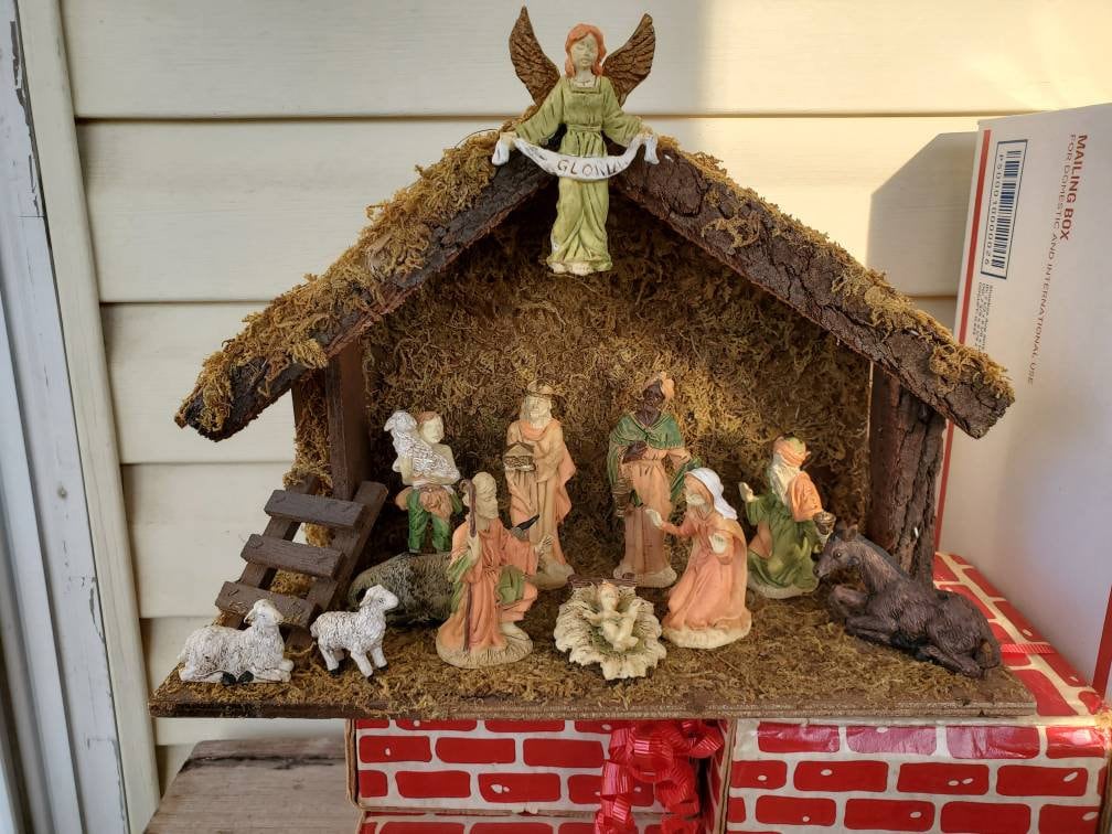 Nativity Set Kmart Trim A Home Vintage Nativity Scene Made in - Etsy