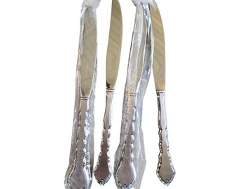 24 Pc Unused Intl Silhouette Flatware Stainless Steel Knives Forks Spoons