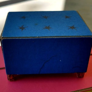 Blue footstool 1962 Barbie Dream house part Vintage Barbie Doll, 1960s fashion doll, Mattel Barbie, dollhouse furniture, Free USA Shipping
