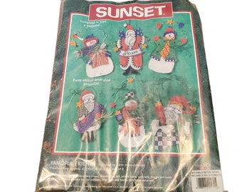 Sunset, craft kits for adults, holiday ornaments, karen marie zabroski, Unopened, Christmas present for mom, her birthday gift, easy stitch