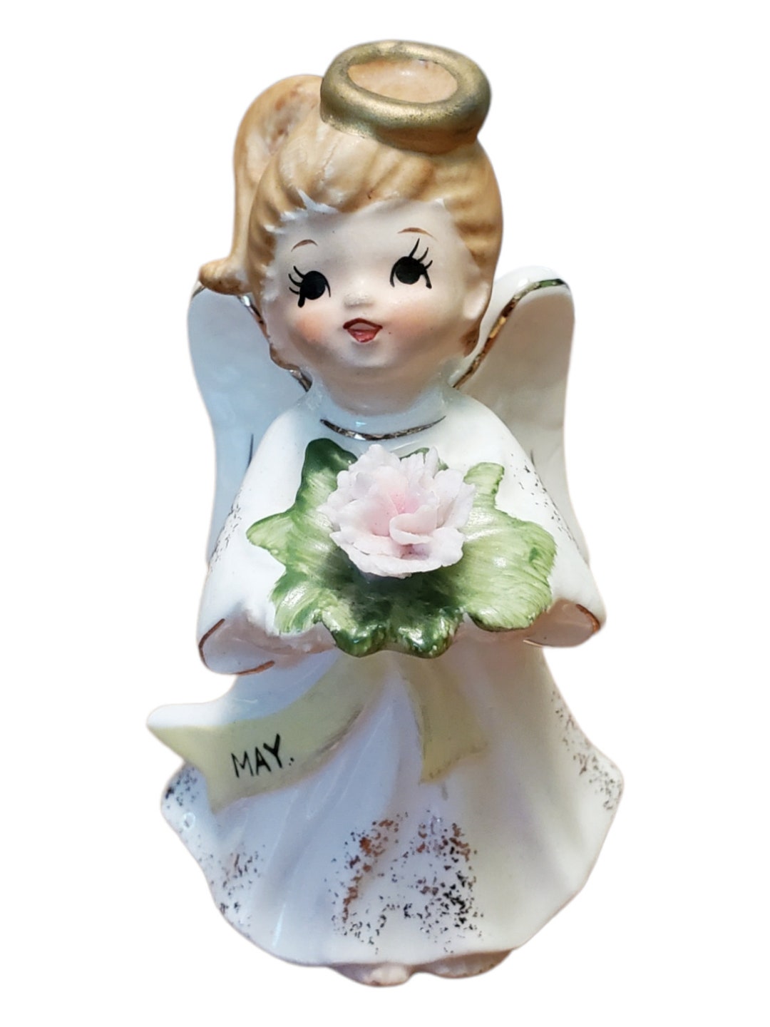 Lefton Birthday Month Angel May Vintage Girl Figurine Etsy