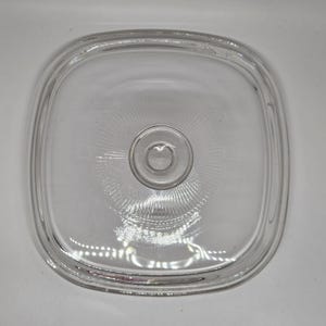 Corning Ware Replacement lid, with rays, vintage pyrex lid, A-9-C, clear glass lid, blue Cornflower, spice of life, friendship