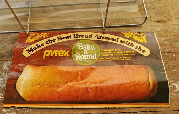 Vintage Pyrex, Bake A Round, Baking Bread Gift, Bread Dough, Bread Pan,  Glass Baking Dish, Baker Gift, Easter Baking, Bake Bread 