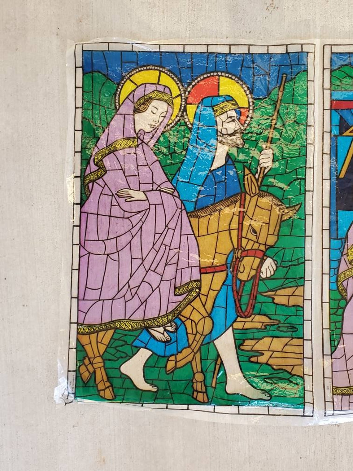 1962 Crystocolor Nativity Window or Wall Decorations Etsy