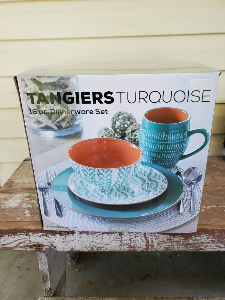 Tangiers turquoise 16 sales piece dinnerware set