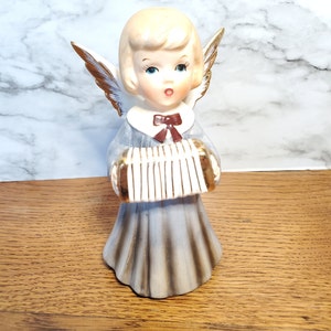 Vintage Musical Angel Figurine with Accordion - Christmas Decor