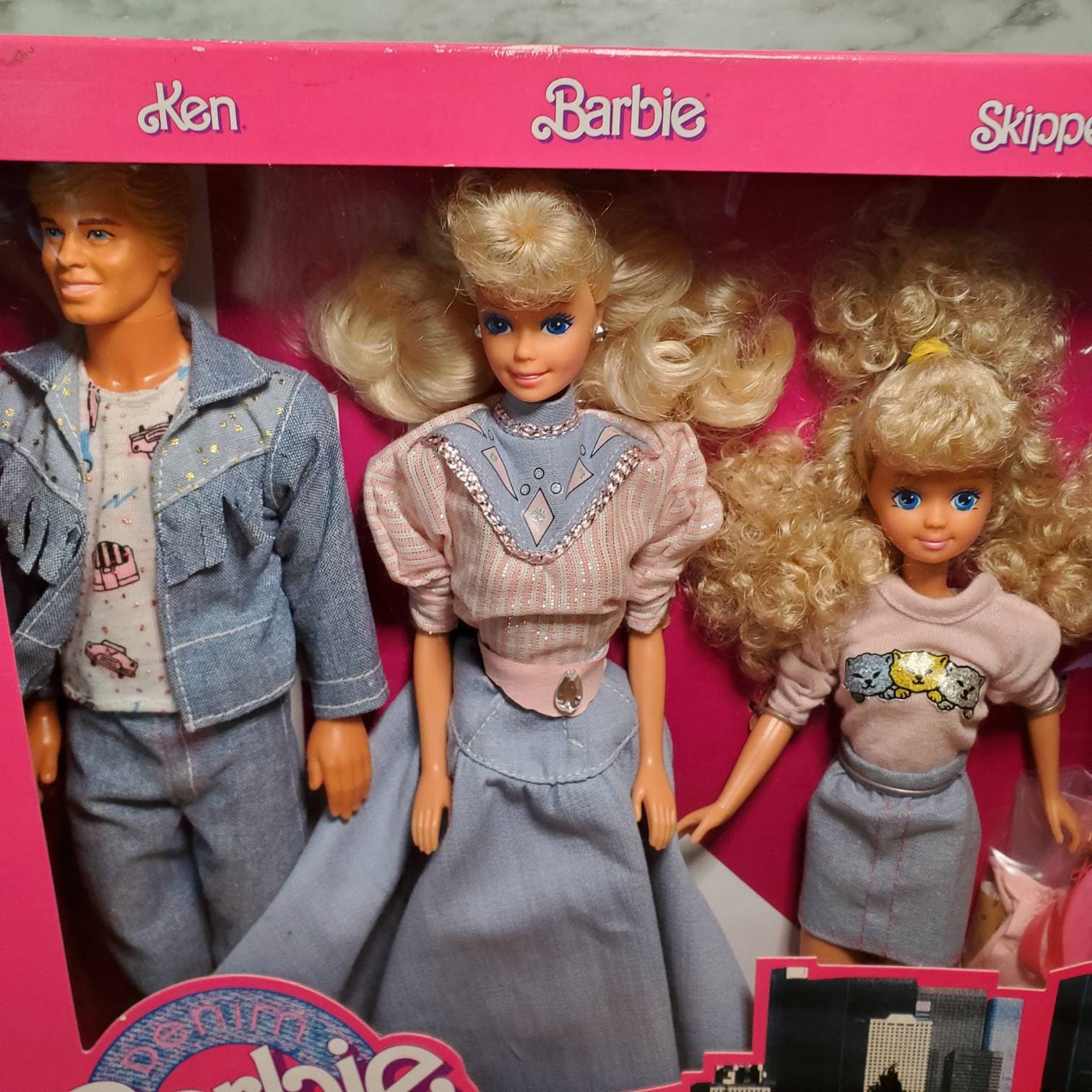 Denim Fun, Cool City Blues, Superstar Barbie, 1989 3 Doll Set