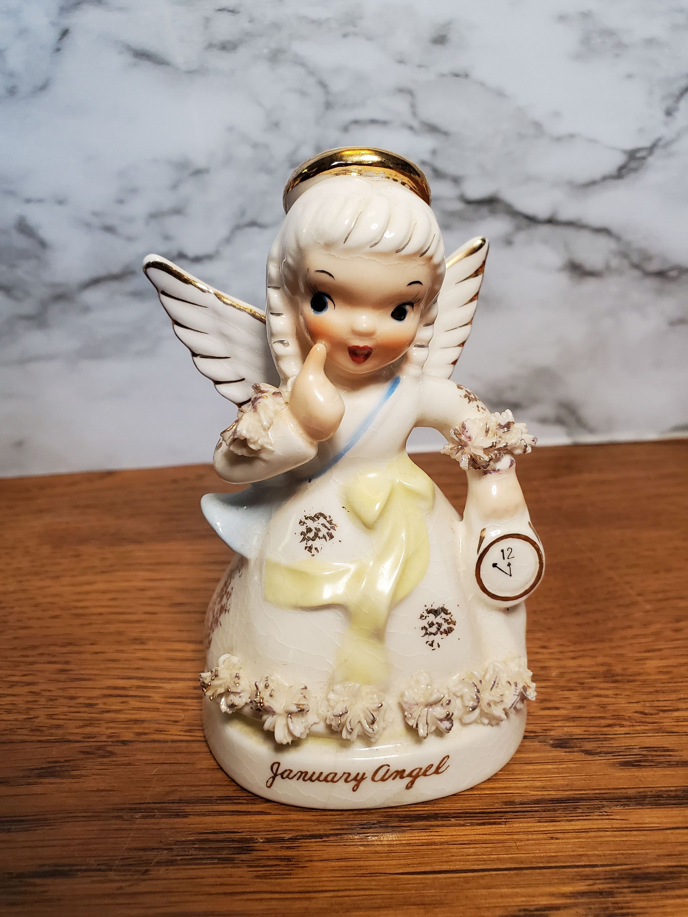 Vintage Napco January Birthday Angel Figurine - Etsy