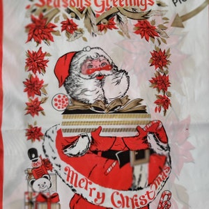 Vintage 1960s Santa Claus Door Cover Christmas Decoration, Front Door, Plastic, antique, Waterproof,  shiny bright