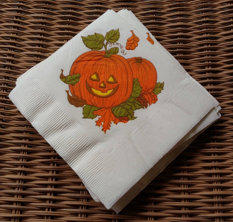 Vintage Halloween Hallmark paper napkins Jack o lantern Etsy