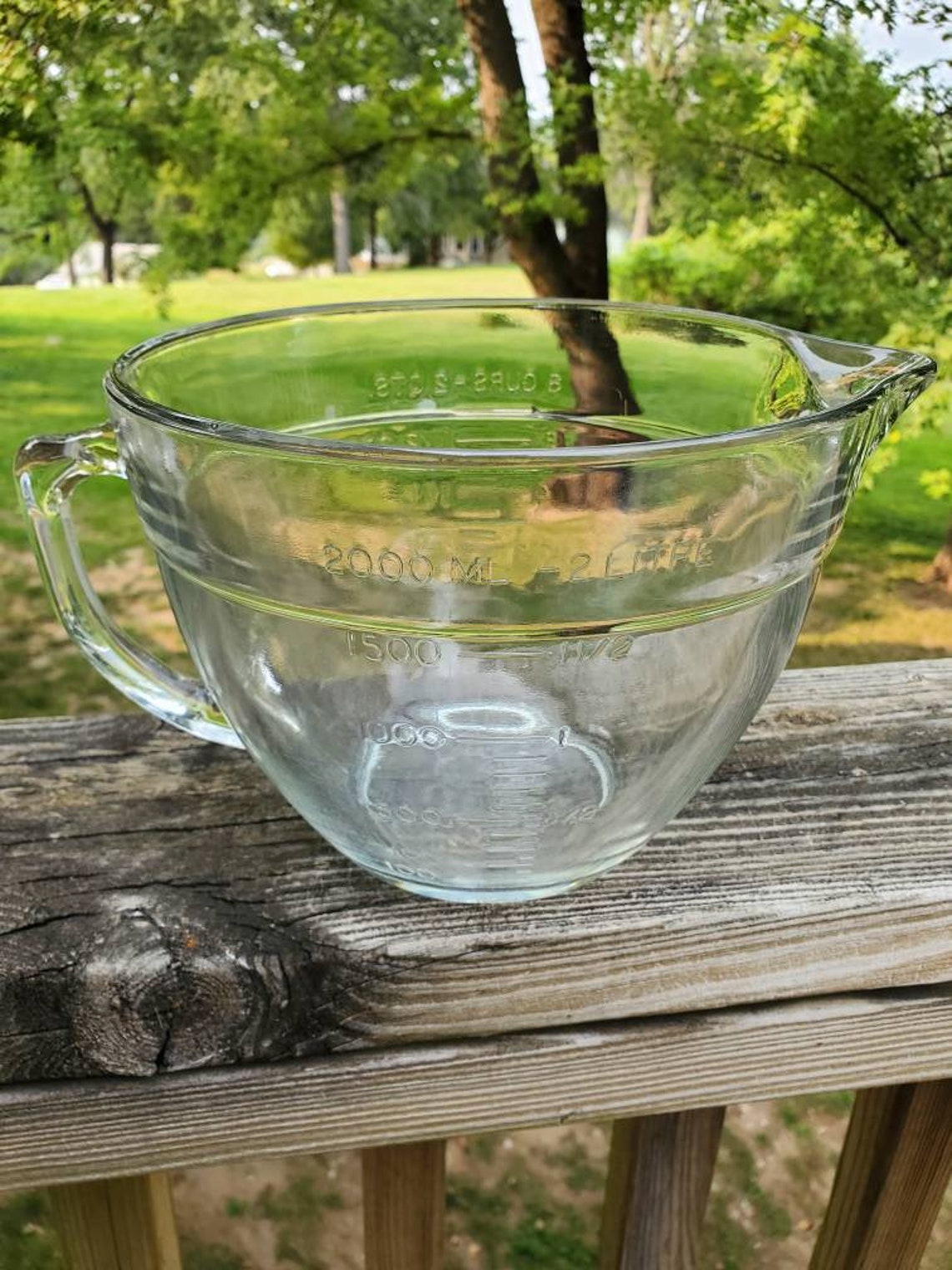 Fire King Batter Bowl Clear Glass 2 Quart 8 Cup Measuring cup Etsy