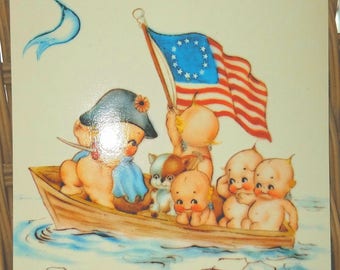 Kewpie doll vintage, 1976 postcards, your choice, Rose O'Neill, patriotic, antique collectibles, Christmas Cards, Greeting card, cupie, old