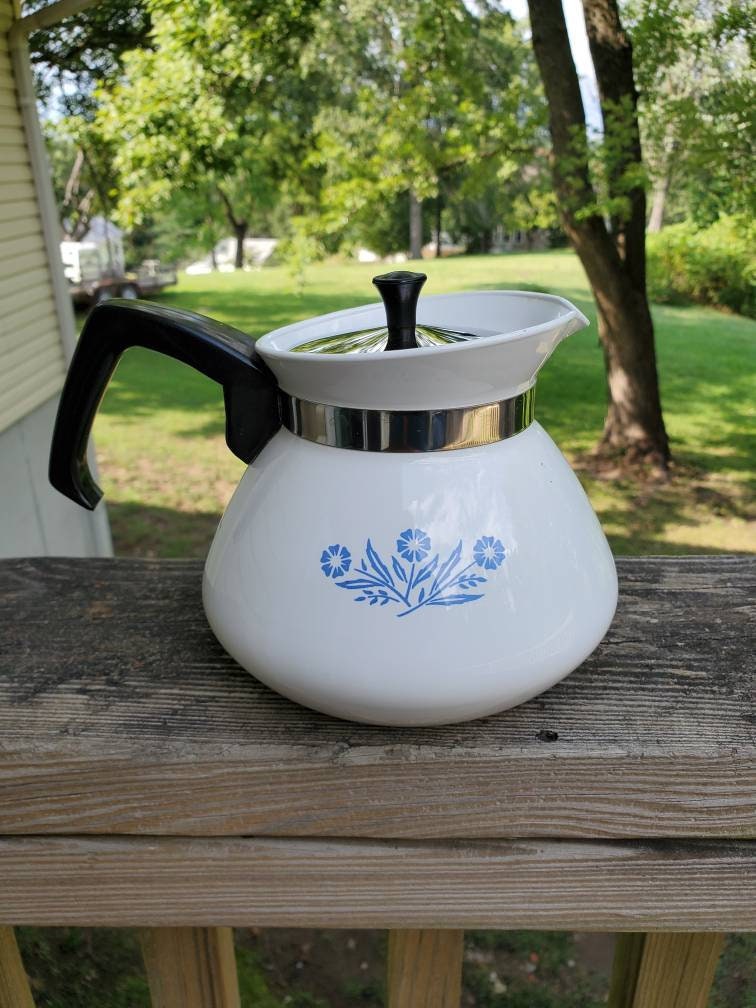 Corning ware Blue Cornflower teapot Vintage Teapot 6 cup tea Etsy