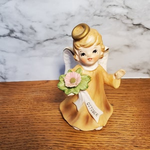 November, Linker Geburtstagsmonat Engel, Vintage Mädchenfigur, antike Sammlerstücke, Muttertagsgeschenk für sie, Mutter alt, Spaghetti