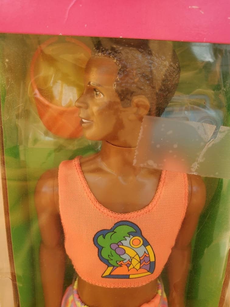 Superstar 1990 Barbie Hawaiian Fun Steven Doll Item #5945, Black Doll, Visor Disc & BoomBox, Vintage Barbie  Collectible Free USA shipping