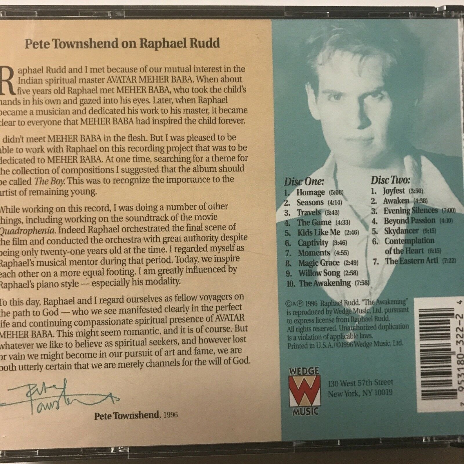 Raphael Rudd Awakening: Chronicles CD 1996 2 Disc Pete - Etsy