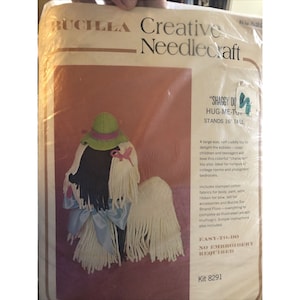 Bucilla needlecraft shaggy dog hug me toy 16” NIP Kit # 8291 Vintage