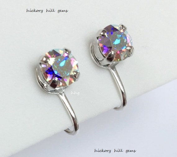 swarovski crystal clip on earrings