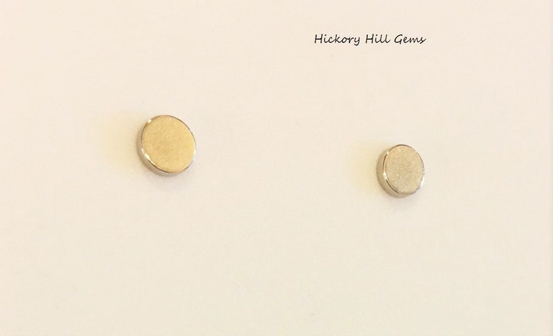 Magnetic Earring Backs 6mm magnet Magnetic Stud Earrings Jewelry Crafts 1 pair one quarter inch wide Round Magnet Silver Tone magnets