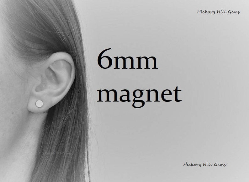 Magnetic Earring Backs 6mm magnet Magnetic Stud Earrings Jewelry Crafts 1 pair one quarter inch wide Round Magnet Silver Tone magnets
