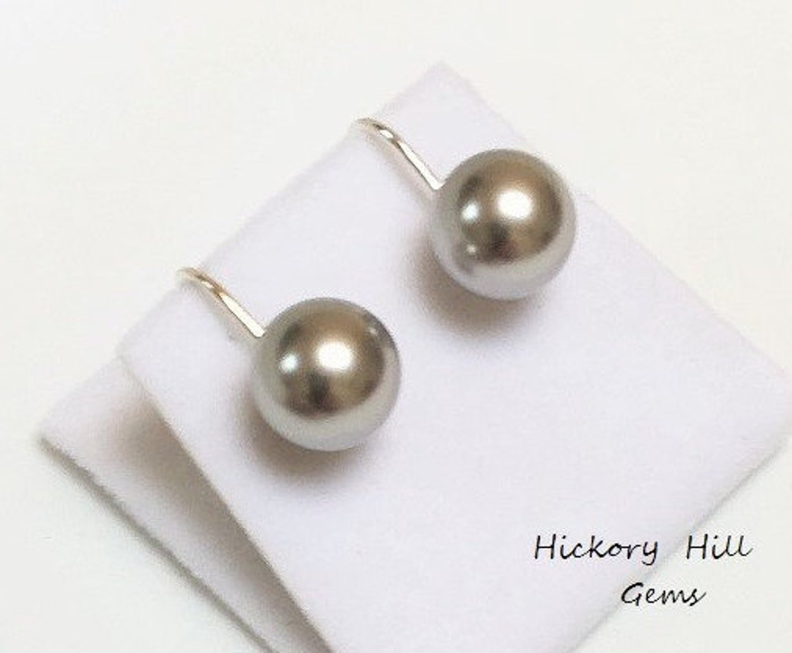LIGHT GREY pearl clip on earrings LARGE pearl clipon earrings Etsy