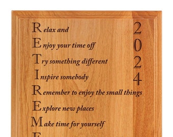 Personalized Retirement Plaque 2024 Custom Name Acrostic Poem Retirement Gifts Retirement Party Gift 7x9 Oak Wood Custom Engraved Plaque