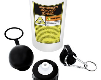 Detailed Warning Contains Dihydrogen Monoxide DHMO H20 Science Nerd Gifts Aluminum Water Bottle