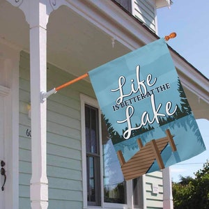 Home Decor Life is Better at The Lake Vertical House Flag