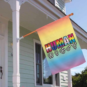 Pride Month Flag, Human Coexist Flag, LGBTQ+ Pride Flag, Lgbtq Pride Flag, Gay Pride Flag, Gay Pride Flag Rainbow Flag, 28x40 House Flag