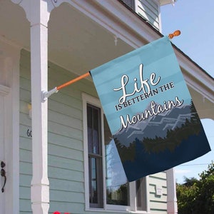 Mountain Home Decor Life is Better in The Mountains Vertical House Flag